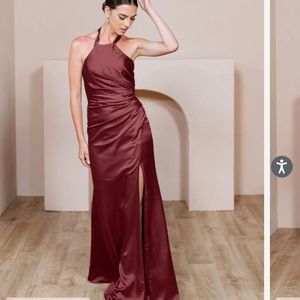 Revelry Cinnamon Rose Fallon Satin Dress